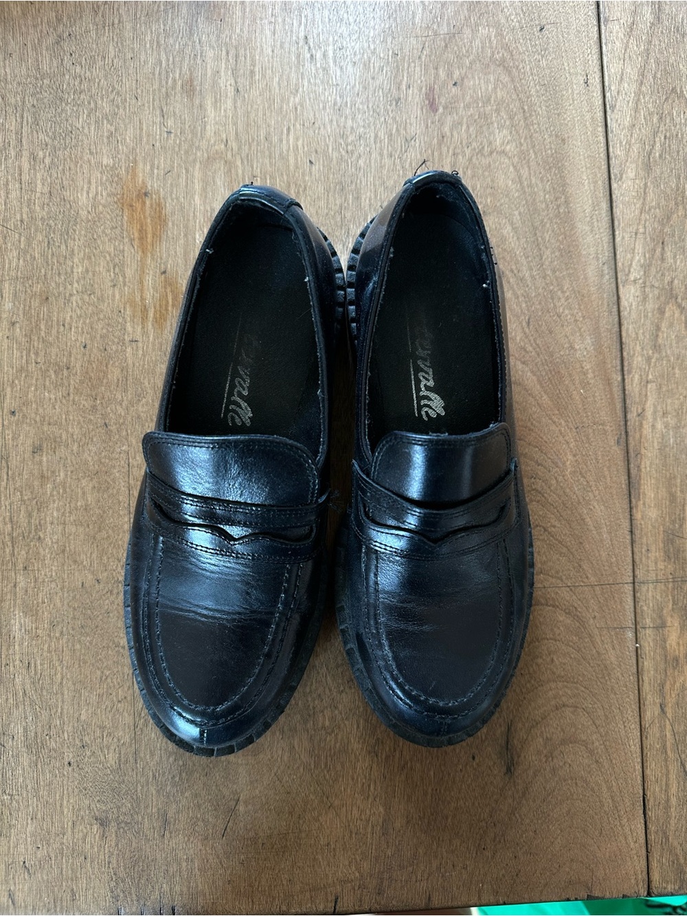 L'INTERVALLE Black Leather Penny Loafers